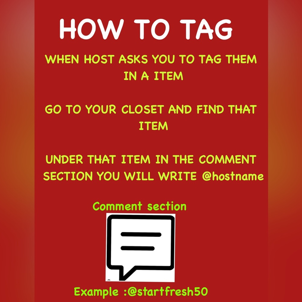 HOW TO TAG WHEN HOST ASKS YOU TO TAG THEM IN AN ITEM